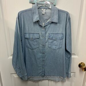 Forever 21 Light Blue Denim Shirt